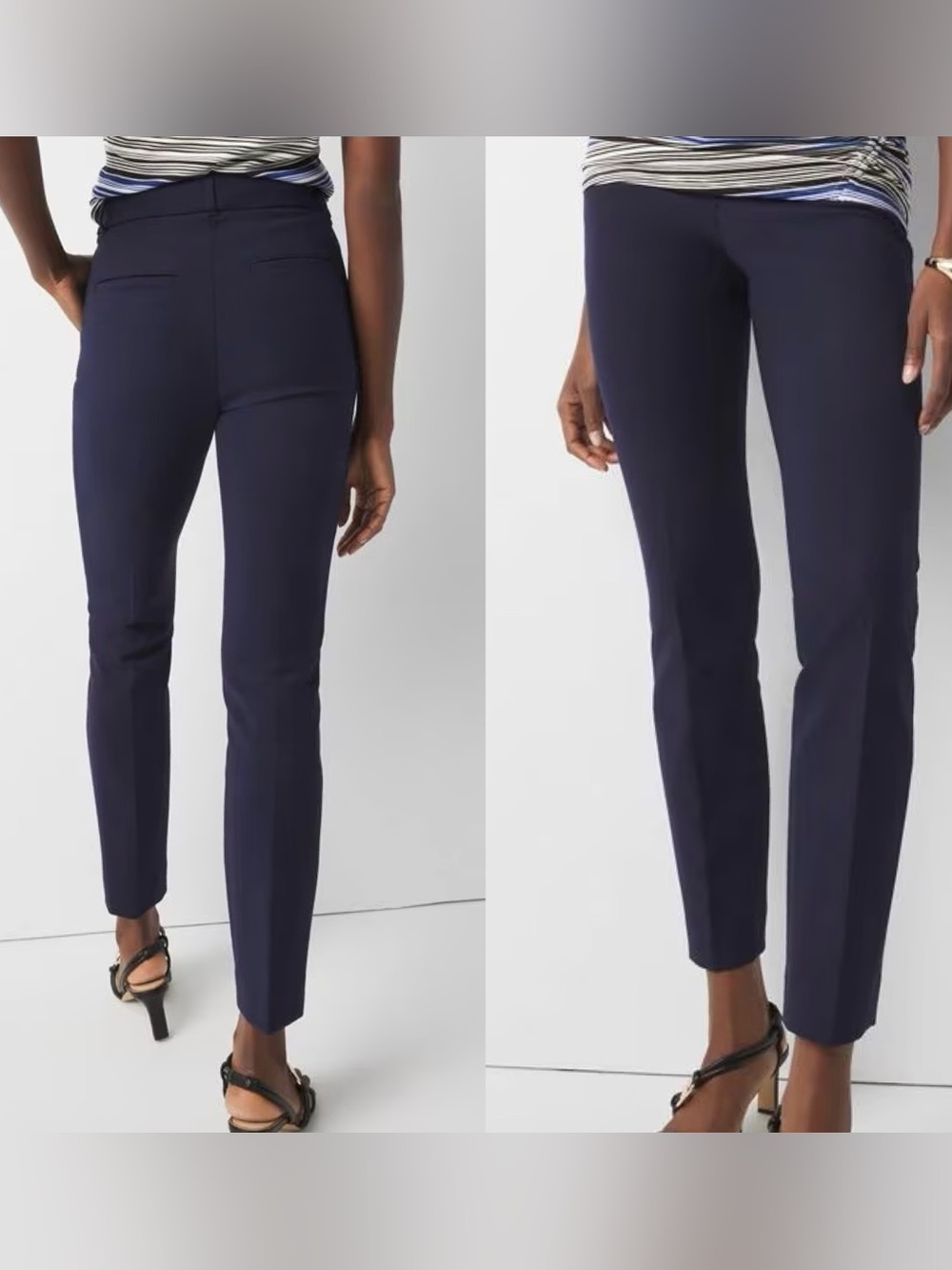 NWT White House Black Market Navy Classic Slim Ankle Stretch Trouser Pants